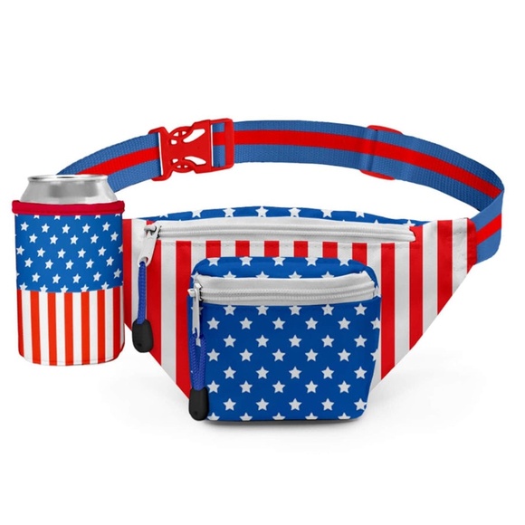 Patriotic Fanny Pack with Drink Holder - Picture 2 of 5